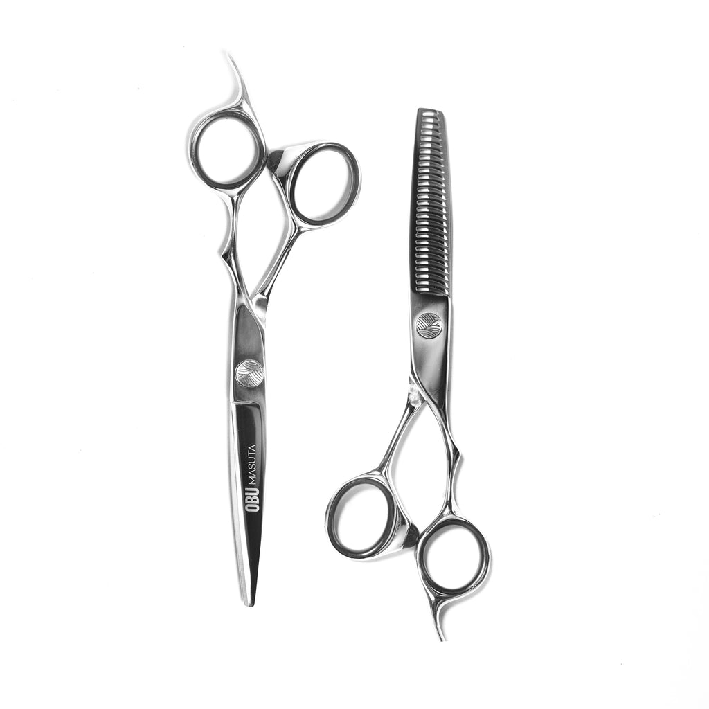 Quality Japanese steel hairdressing hair barber scissor sets. OBU.